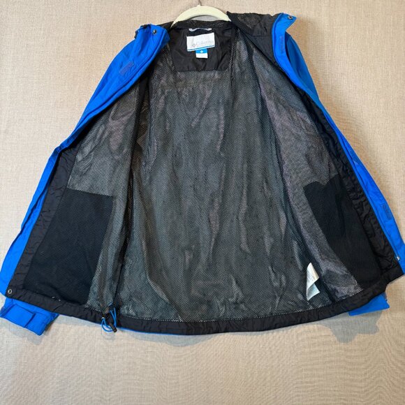 Columbia Omni-Tech Men's Waterproof Breathable Rain Jacket Blue Small Hooded - Picture 7 of 12